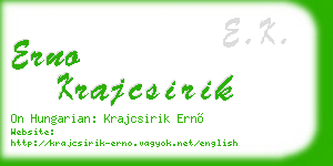 erno krajcsirik business card